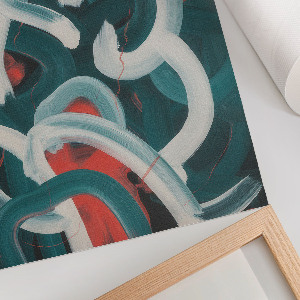 Wall art with colorful brush strokes
