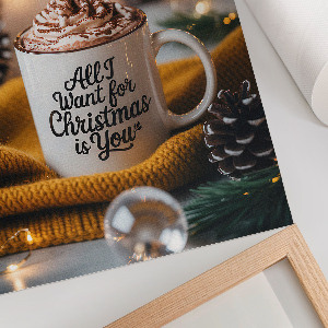 Christmas mug with wall art design