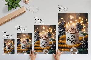 Christmas mug with wall art design