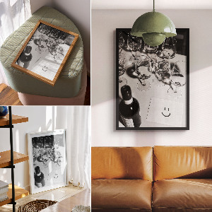 Wall print depicting wine glasses