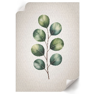 Poster with green leaves
