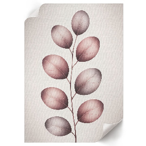 Wall art with pink leaf motif