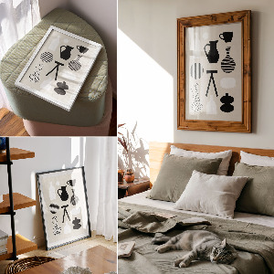 Art print featuring geometric patterns