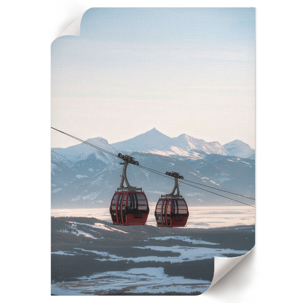 Decorative poster featuring a winter landscape