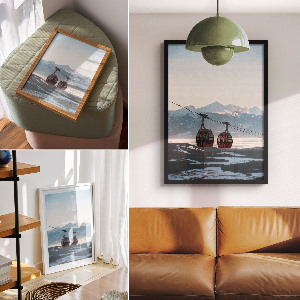 Decorative poster featuring a winter landscape