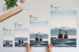 Decorative poster featuring a winter landscape