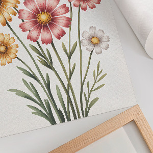 Wall art with colorful flowers