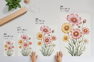 Wall art with colorful flowers