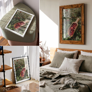 Wall print featuring forest fruits