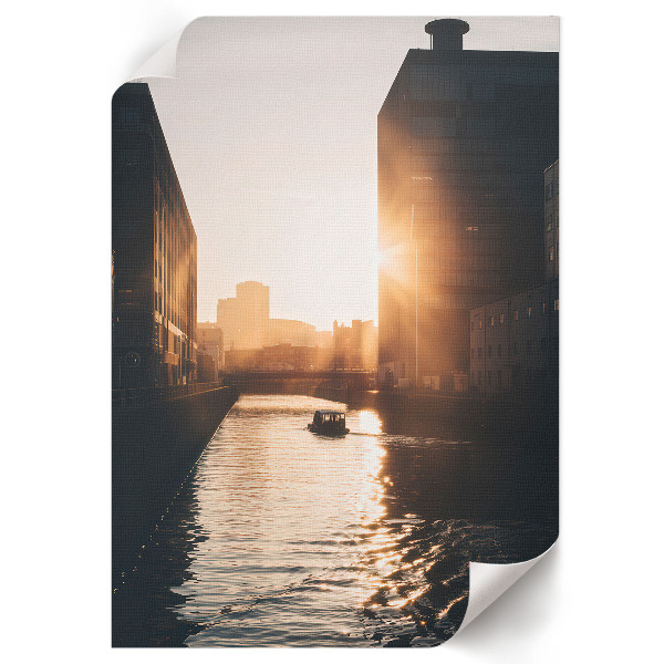 Wall art with a sunset motif