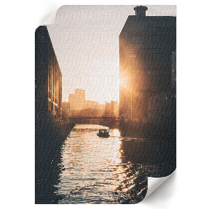 Wall art with a sunset motif