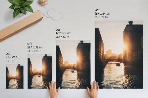 Wall art with a sunset motif