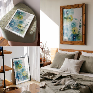 Art print with colorful spots