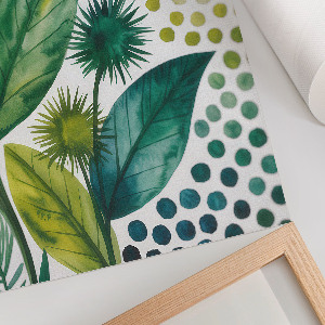 Decorative poster with green leaves motif