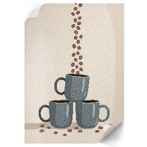Wall art featuring coffee cups