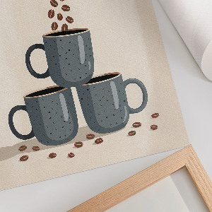 Wall art featuring coffee cups