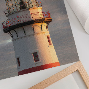 Wall print featuring a lighthouse
