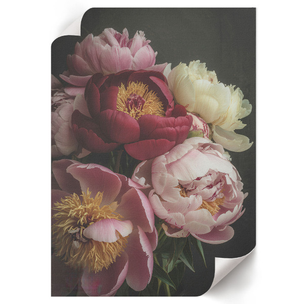 Wall art featuring peony flowers