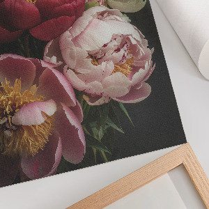 Wall art featuring peony flowers
