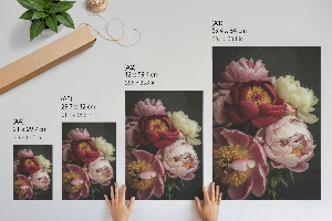 Wall art featuring peony flowers