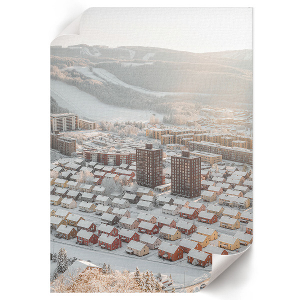 Wall print featuring a winter panorama