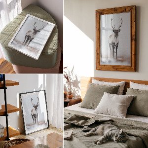 Wall print Winter reindeer