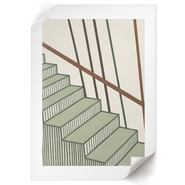 Art print featuring a drawing of stairs
