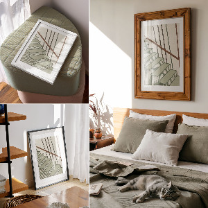 Art print featuring a drawing of stairs