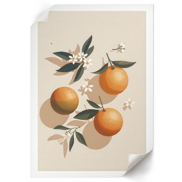 Decorative poster with an illustration of oranges