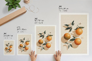 Decorative poster with an illustration of oranges