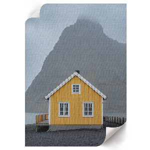 Art print featuring a yellow house