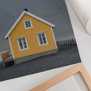 Art print featuring a yellow house