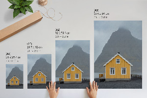 Art print featuring a yellow house