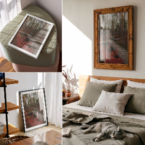 Wall print Forest road