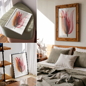 Art print featuring a colorful flower