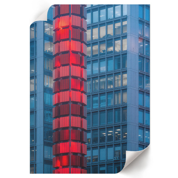 Poster showing a red tower