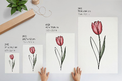 Wall art Pink tulip
