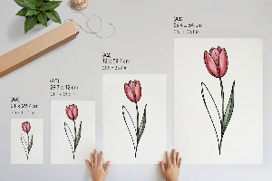 Wall art Pink tulip