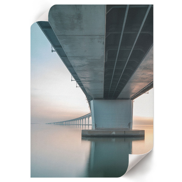 Decorative poster depicting a modern bridge