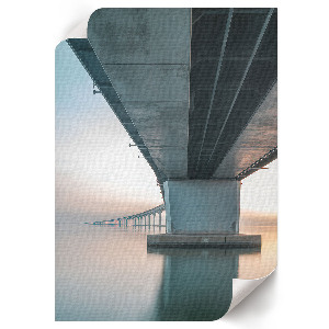 Decorative poster depicting a modern bridge