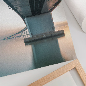 Decorative poster depicting a modern bridge