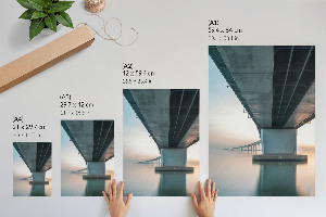 Decorative poster depicting a modern bridge