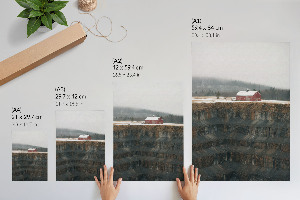 Poster with a winter landscape