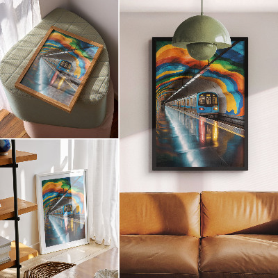 Wall art Metro and rainbow