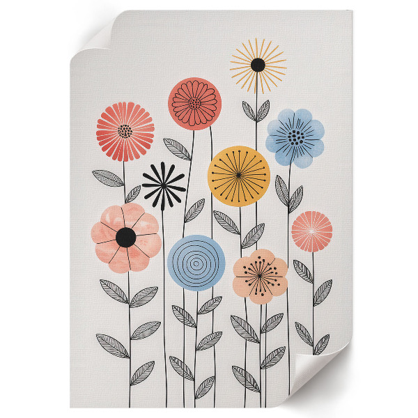 Wall print with a floral pattern