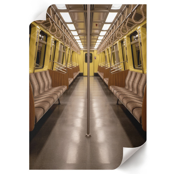 Decorative poster featuring a yellow metro design