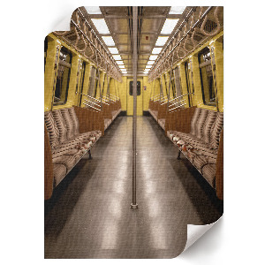 Decorative poster featuring a yellow metro design