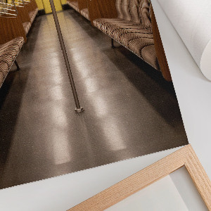 Decorative poster featuring a yellow metro design