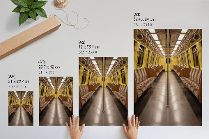 Decorative poster featuring a yellow metro design