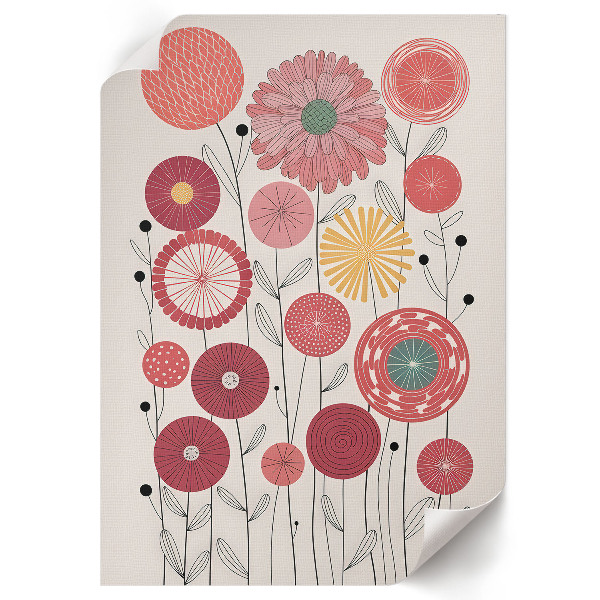 Wall print with a flowers illustration